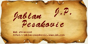 Jablan Pešaković vizit kartica
